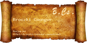 Broczki Csongor névjegykártya